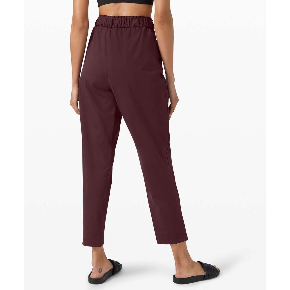 Lululemon Keep Moving Pant 7/8 High Rise Pockets Stretch Cassis Maroon Size 14 - Picture 10 of 13